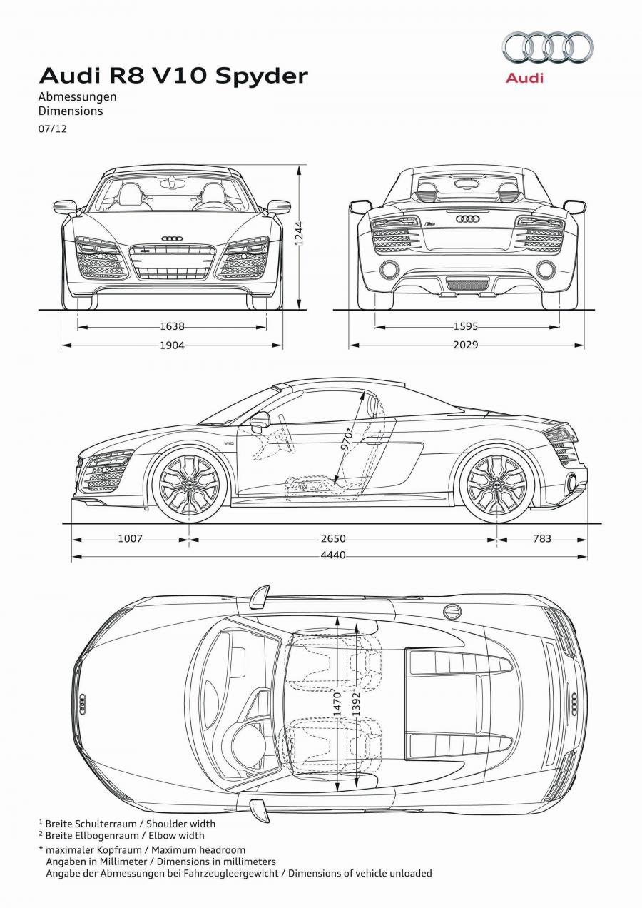 Схема Audi R8 V10 Spyder 2012 года  (WW) (фото 13 из 20)